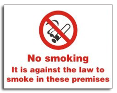 It is against the law to smoke ...