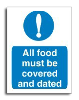 All Food Must Be Covered And Dated Sign