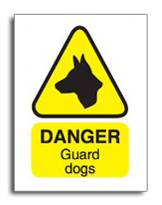 Danger Guard Dogs Sign