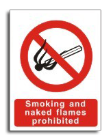 No smoking and naked flames sign