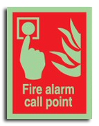 Photoluminescent Fire Alarm Call Point Sign